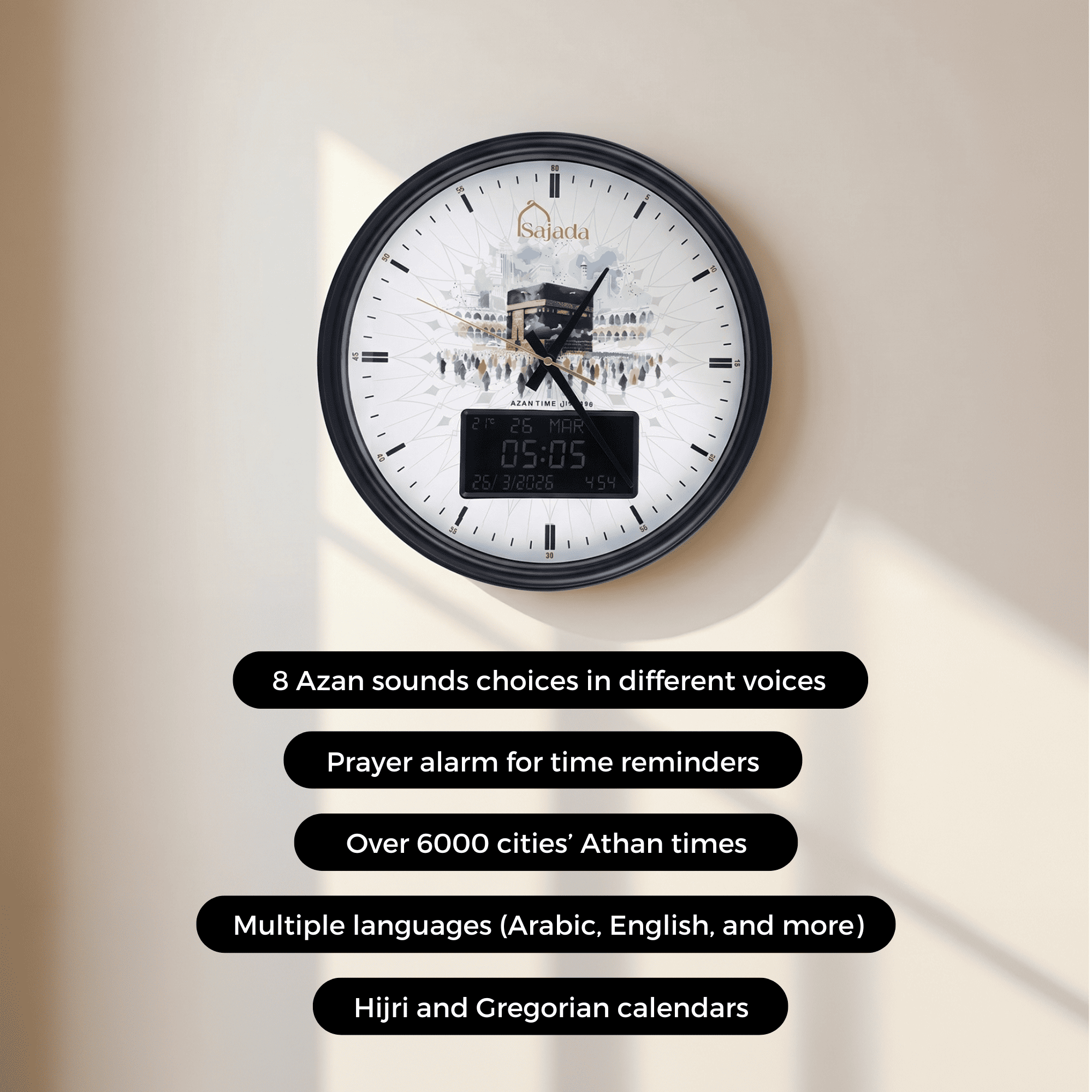 Horloge Azan Sajada