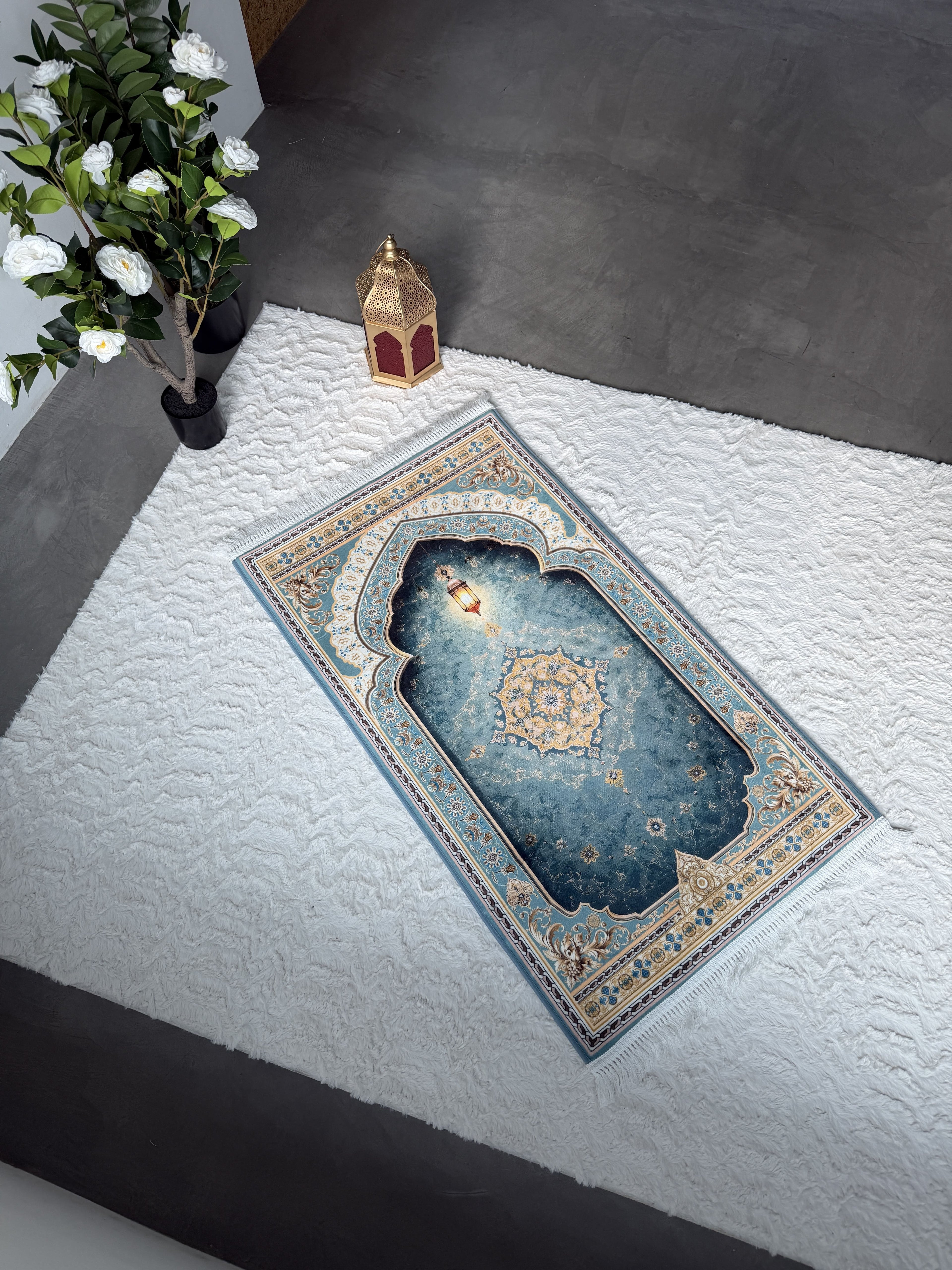 Mihrab Verde Tapis de prière rembourré