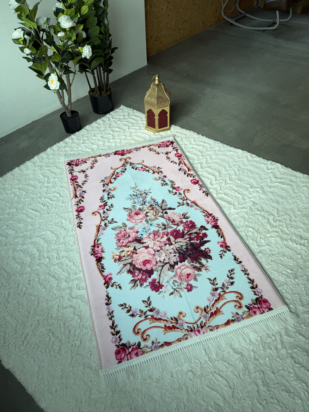 Rehma Rose Tapis de prière rembourré