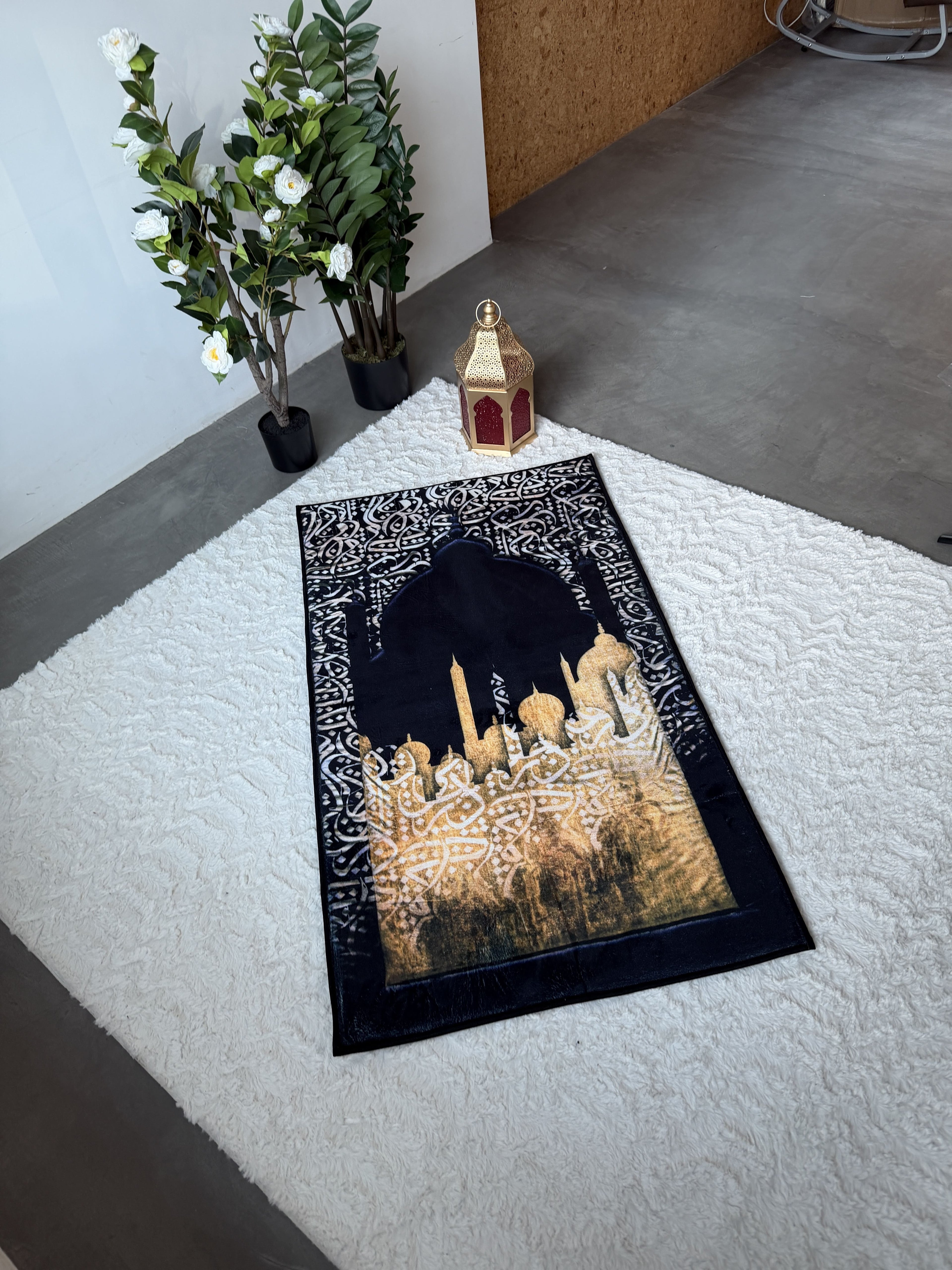 Calligraphie Arabe Tapis de prière rembourré