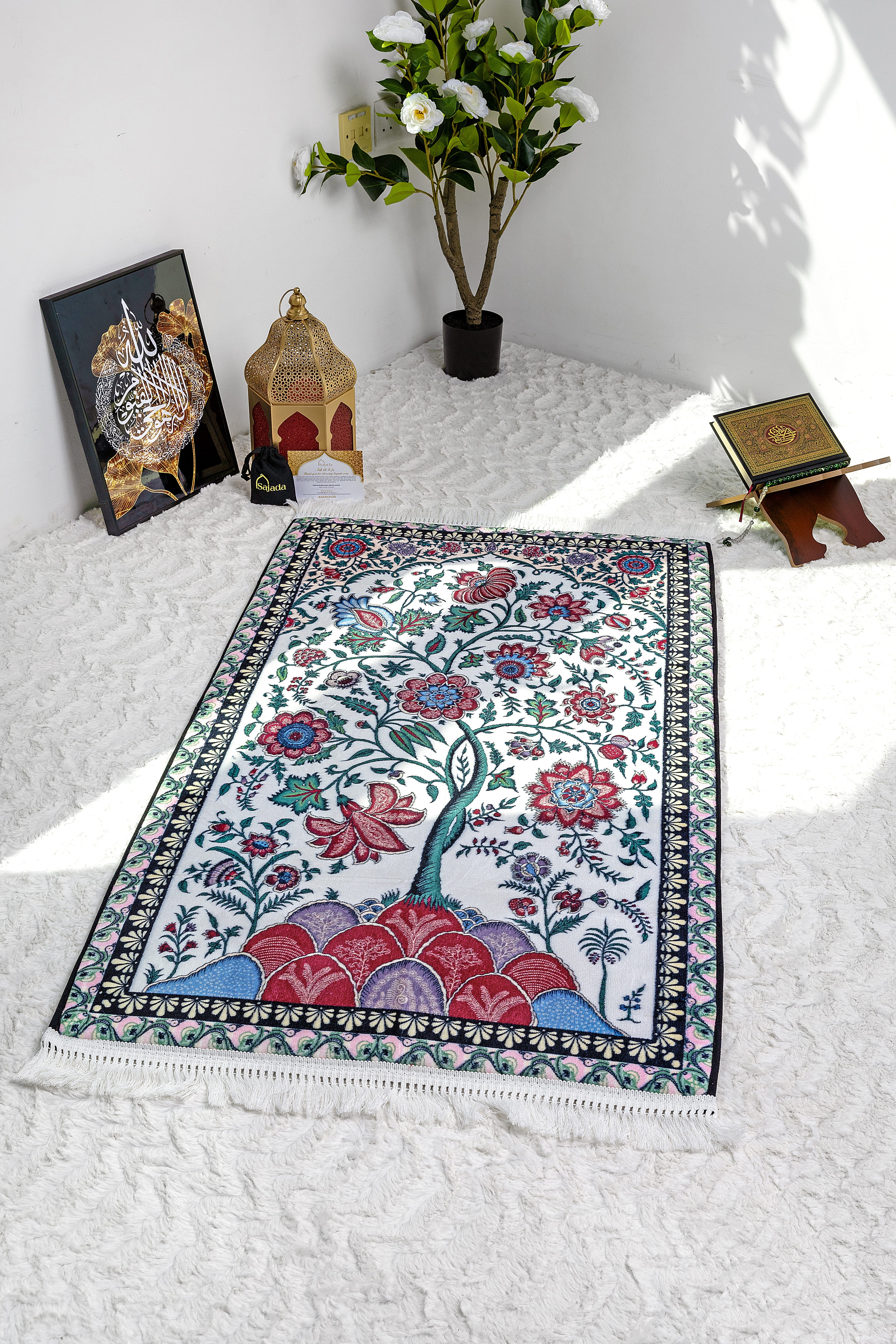 Floral Tapis de prière rembourré