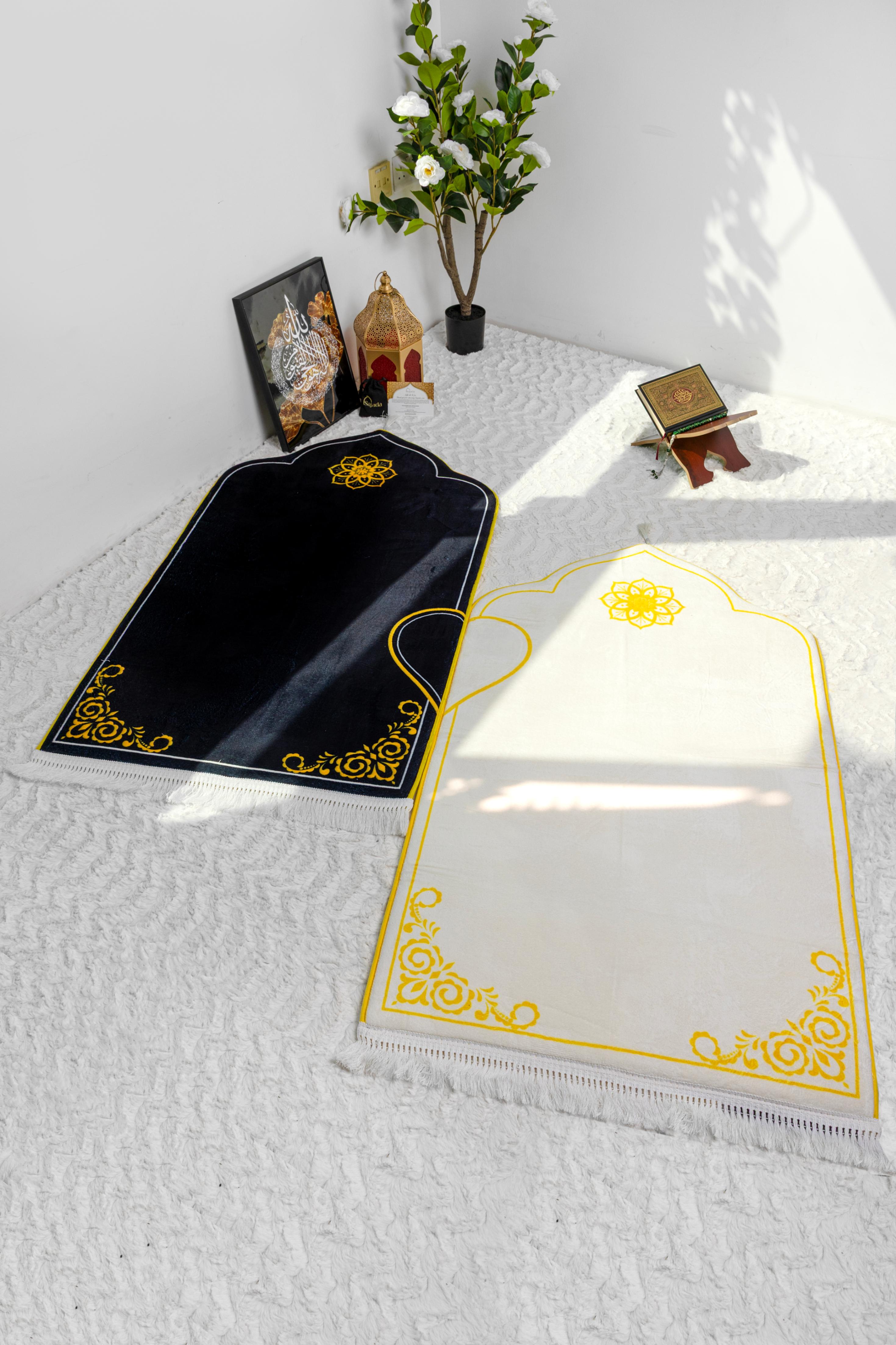 Pour couple Tapis de prière rembourrés (Lot de 2)