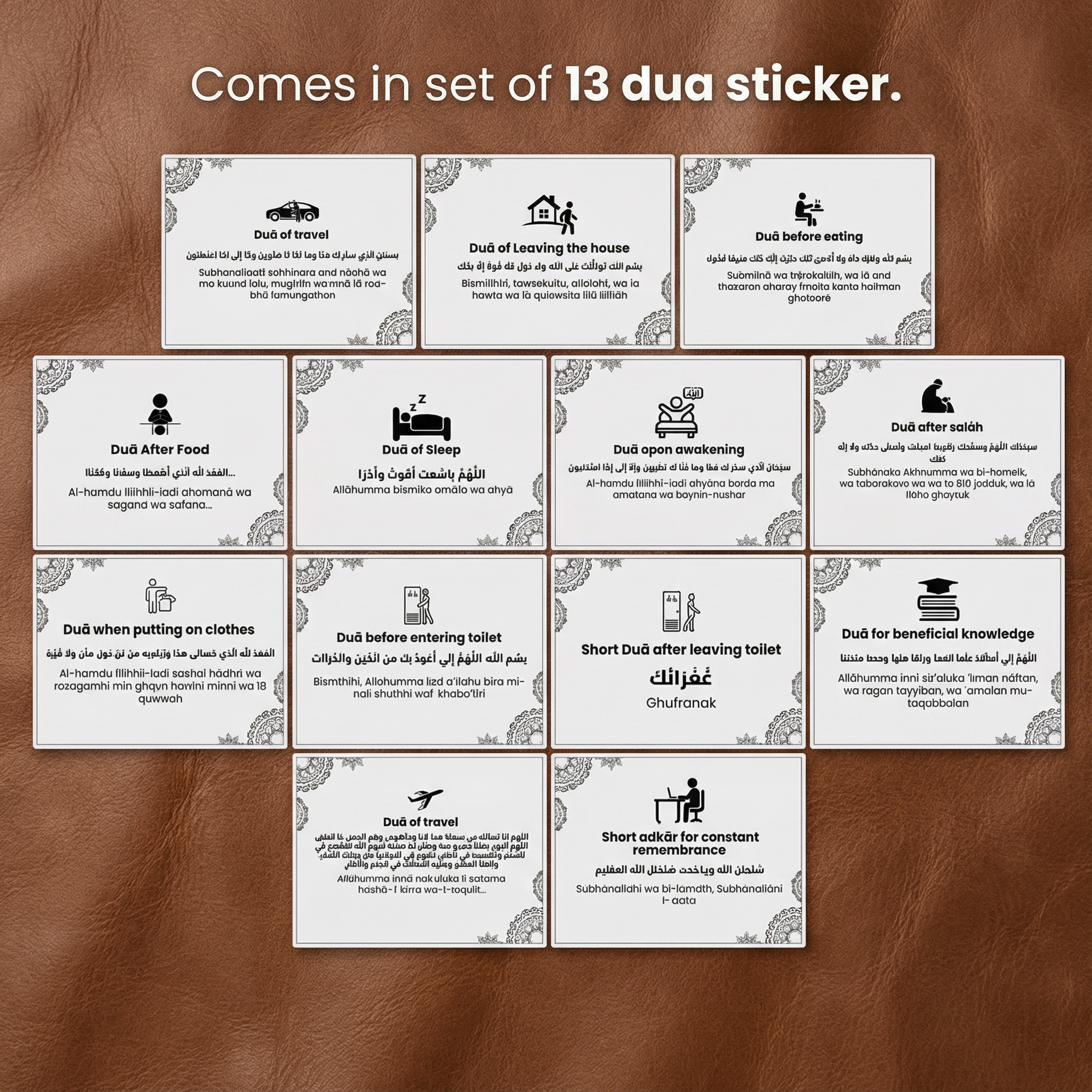 Lot de 13 cartes Dua'as avec autocollants