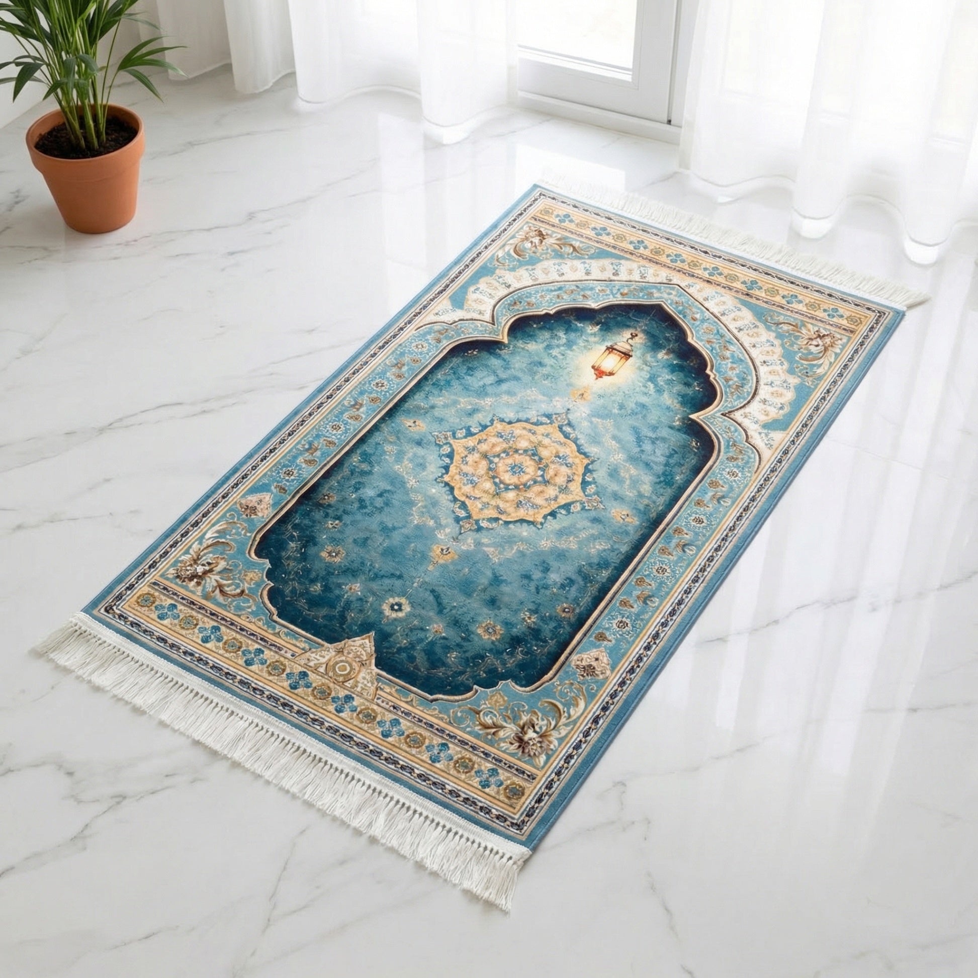 Mihrab Verde Tapis de prière rembourré