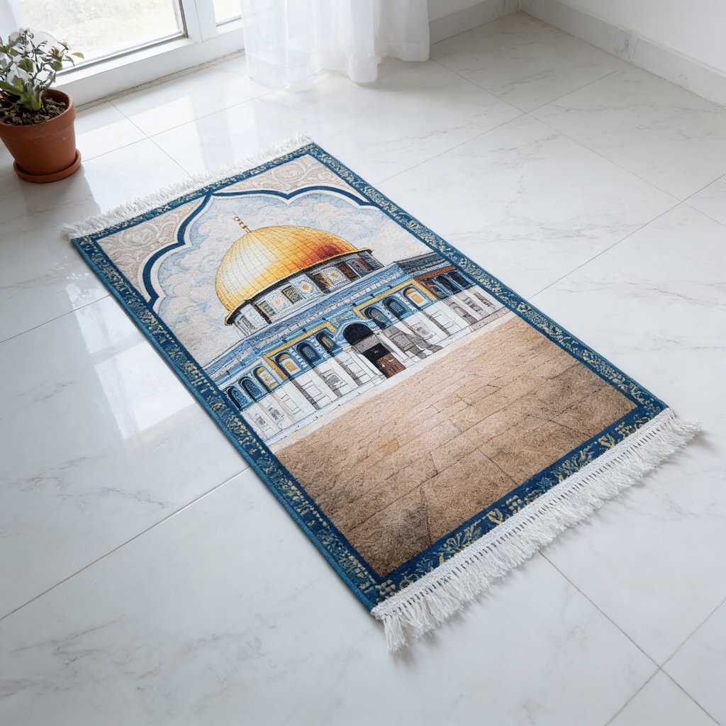 Dome of the Rock Watercolor Tapis de prière rembourré