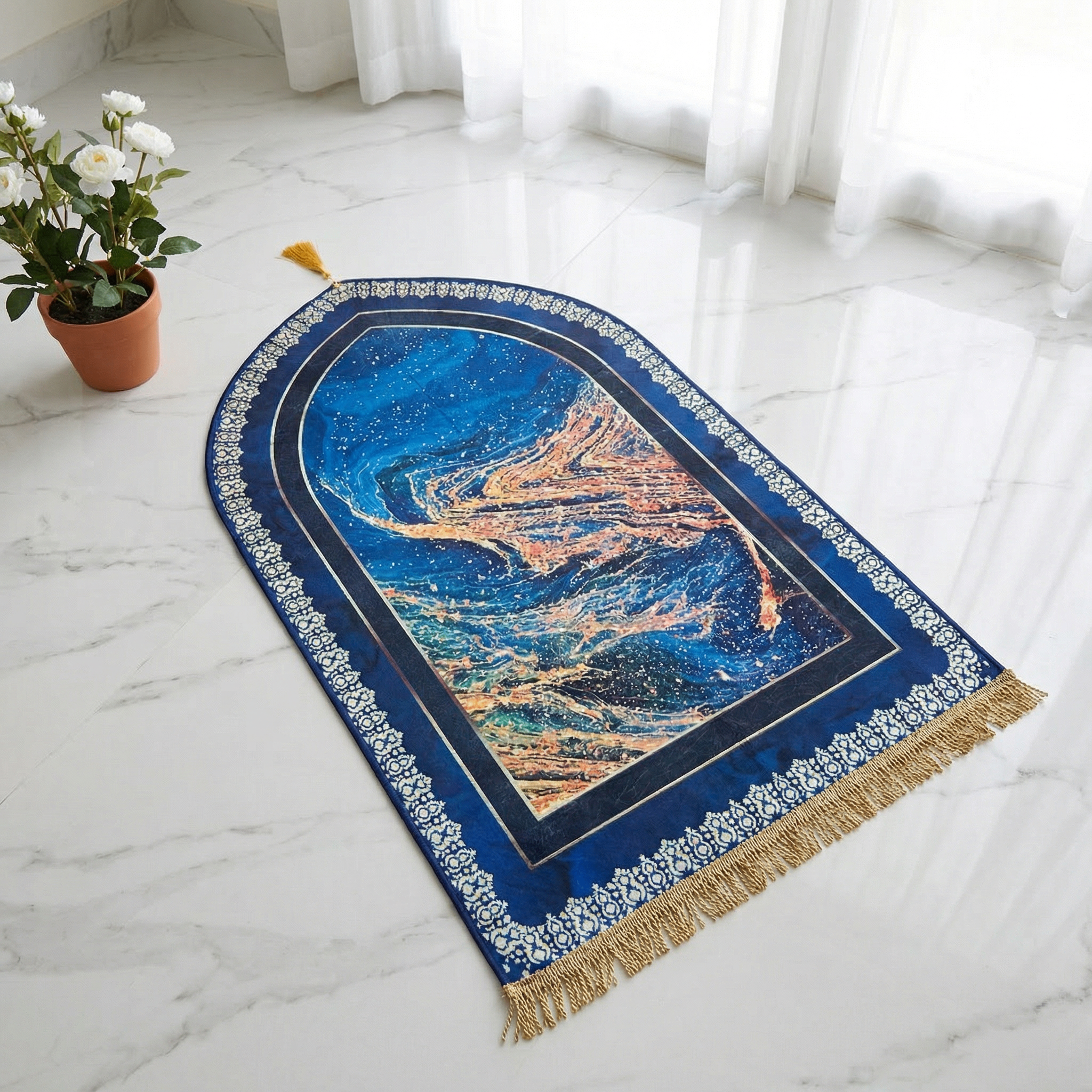 Qibla-Cosmos Tapis de prière rembourré