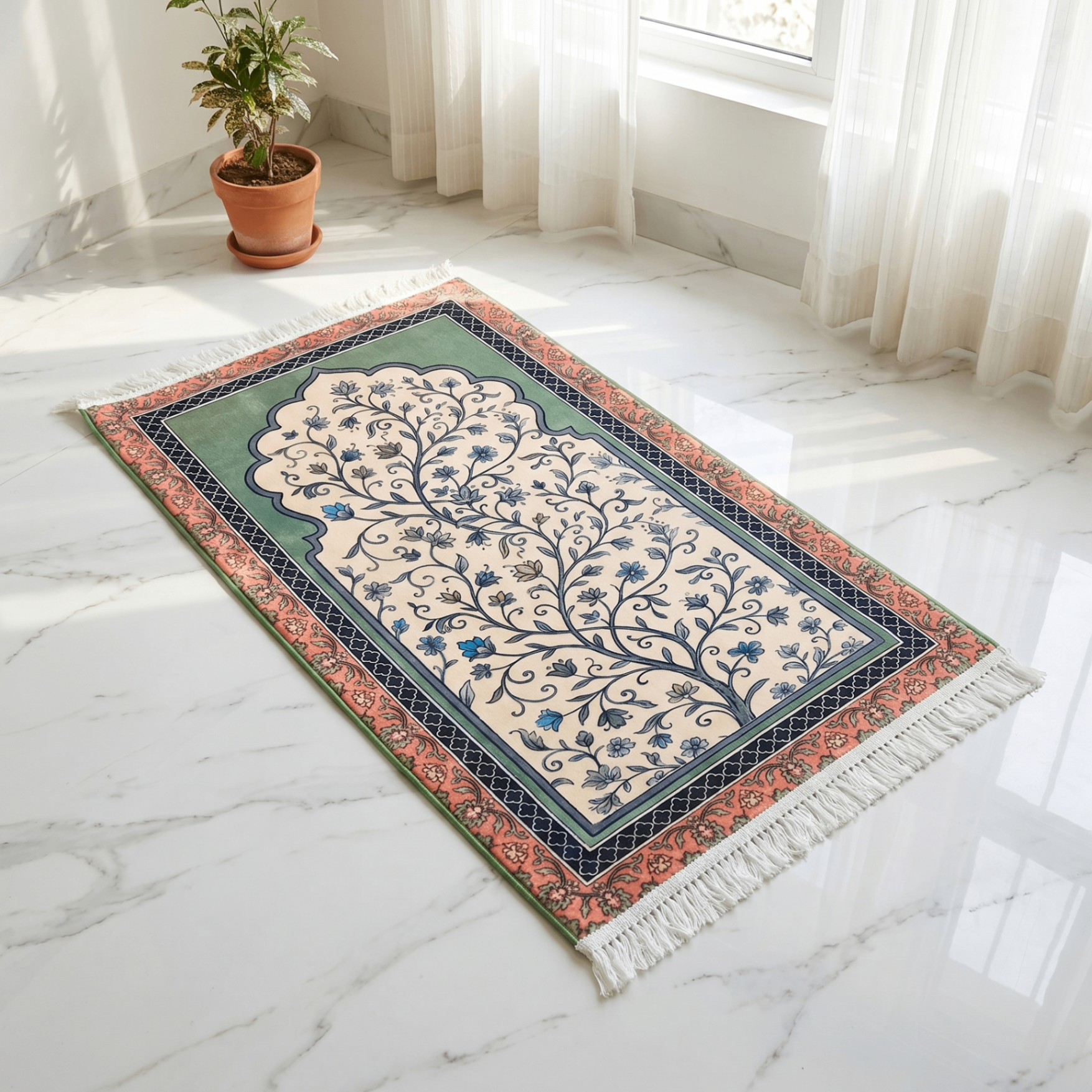 Vigne Vintage Tapis de prière rembourré